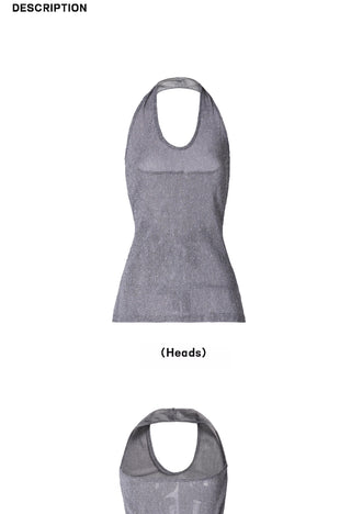 loose backless vest tops