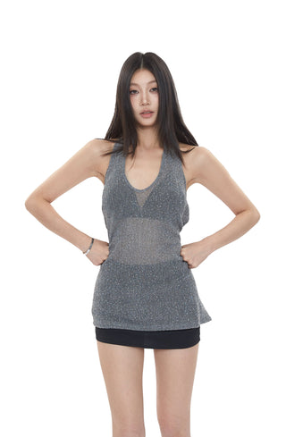 loose backless vest tops