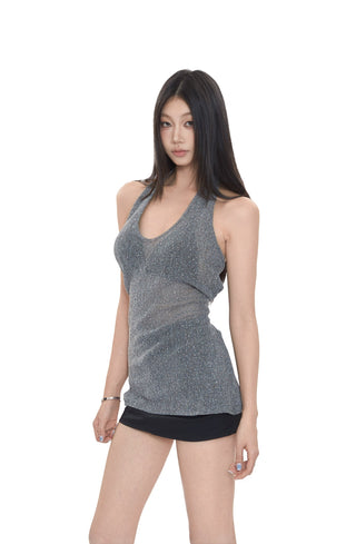 loose backless vest tops
