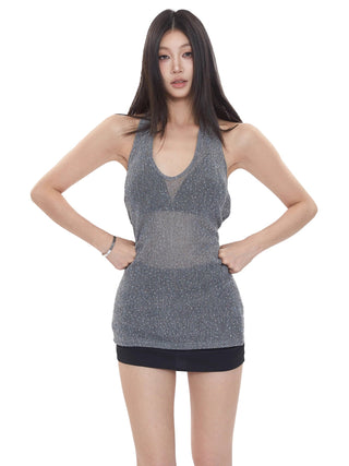 loose backless vest tops