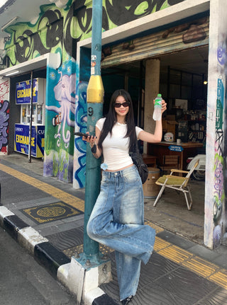 retro straight jeans
