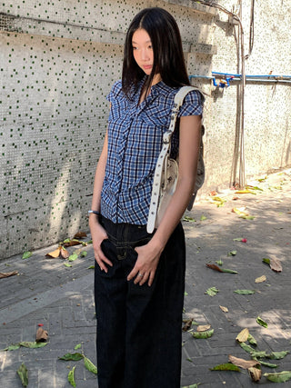 light luxury plaid tops