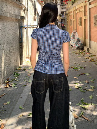 light luxury plaid tops
