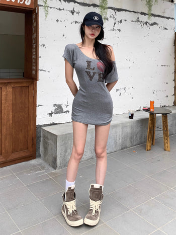 strapless sloping dress skirt