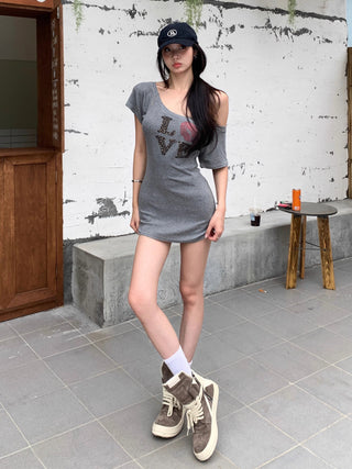 strapless sloping dress skirt