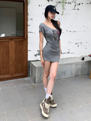 strapless sloping dress skirt