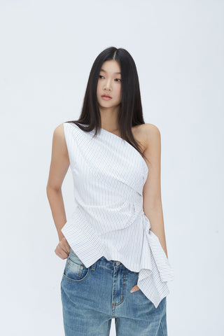 oblique shoulder niche tops