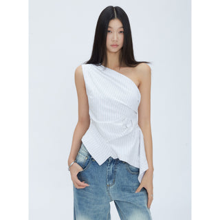 oblique shoulder niche tops
