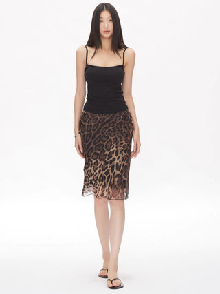 leopard print hip skirt