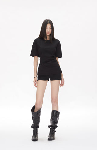 short-sleeved waist slimming tops