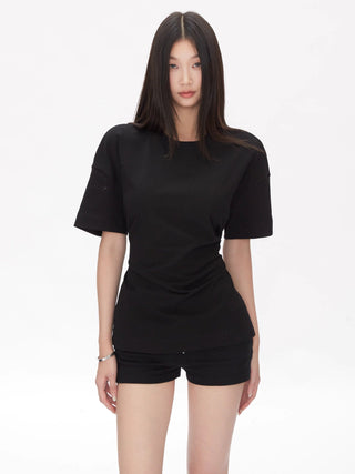 short-sleeved waist slimming tops