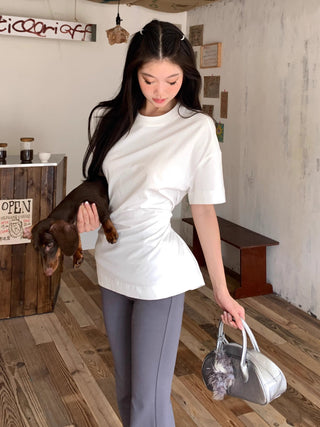 short-sleeved waist slimming tops