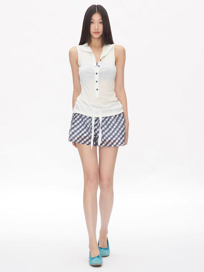 plaid low waist shorts