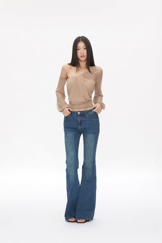 sexy oblique shoulder tops