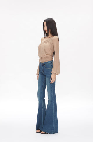 sexy oblique shoulder tops