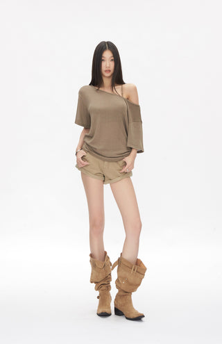 off-shoulder see-through tops
