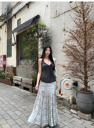 versatile plaid fishtail skirt