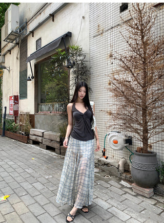 versatile plaid fishtail skirt