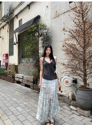 versatile plaid fishtail skirt