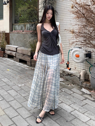 versatile plaid fishtail skirt