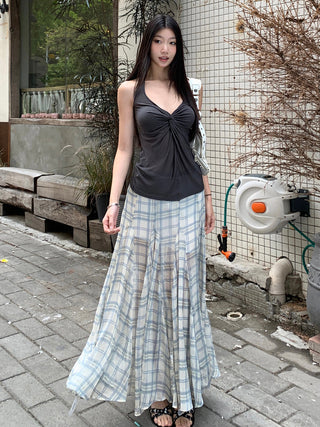 versatile plaid fishtail skirt