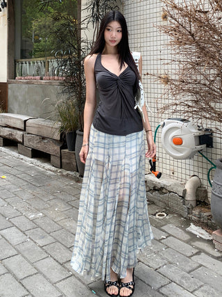 versatile plaid fishtail skirt