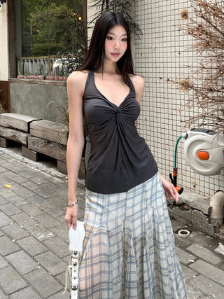 versatile plaid fishtail skirt