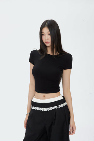 wide-leg lace pants
