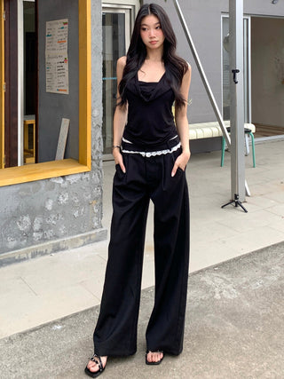 wide-leg lace pants
