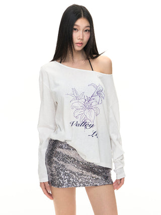 loose printed tee tops