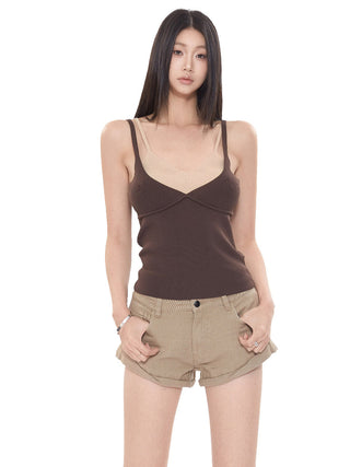fake two-piece vest tops