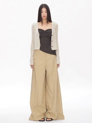 khaki wide-leg pants