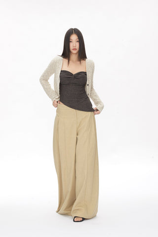 khaki wide-leg pants