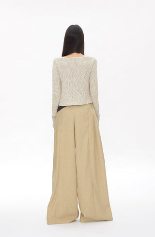 khaki wide-leg pants