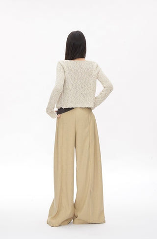 khaki wide-leg pants