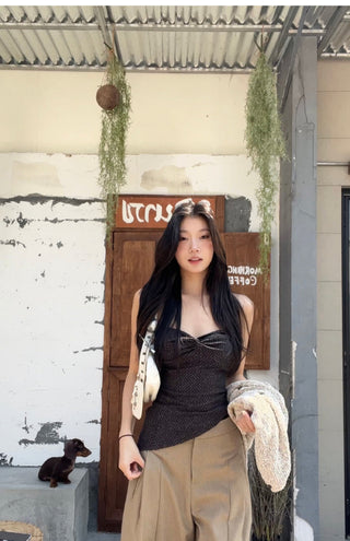 khaki wide-leg pants