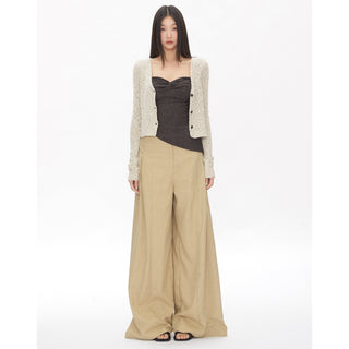 khaki wide-leg pants
