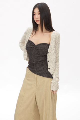 short knitted cardigan tops