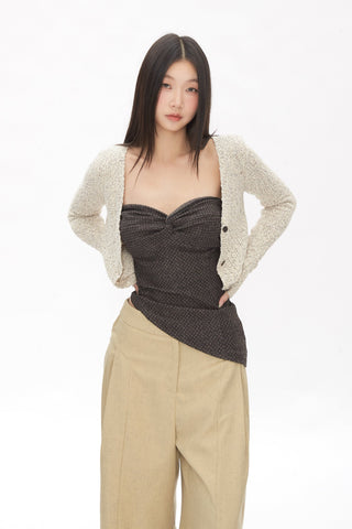 short knitted cardigan tops