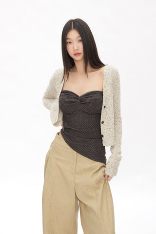 short knitted cardigan tops