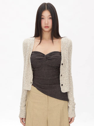 short knitted cardigan tops
