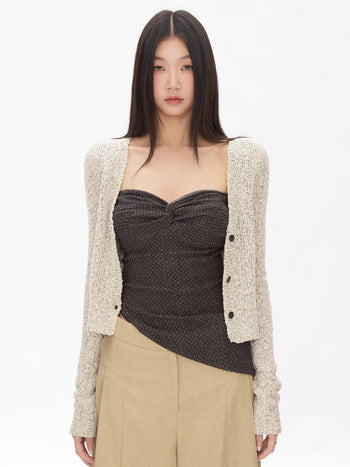 short knitted cardigan tops