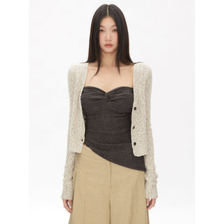 short knitted cardigan tops