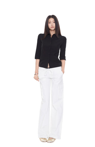 white wide-leg pants