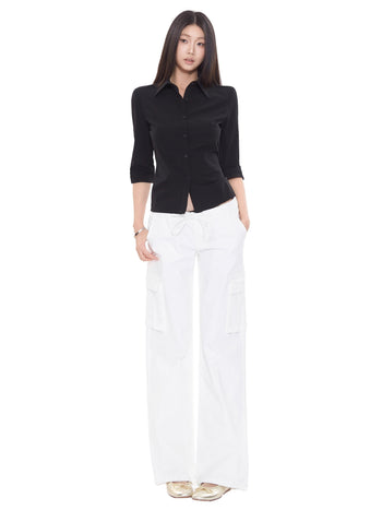 white wide-leg pants