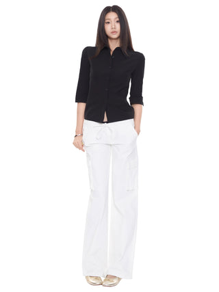 white wide-leg pants