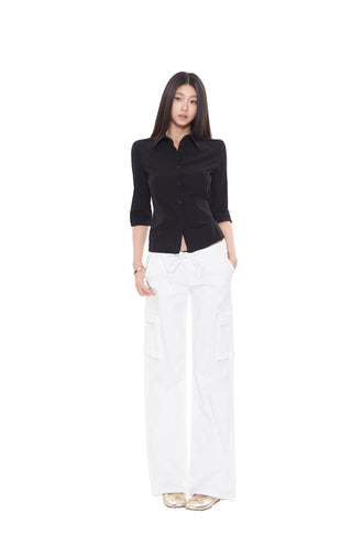 white wide-leg pants
