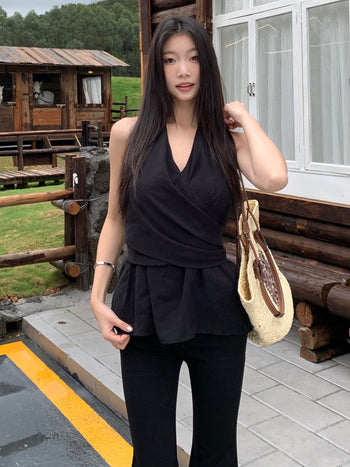sleeveless halter vest tops