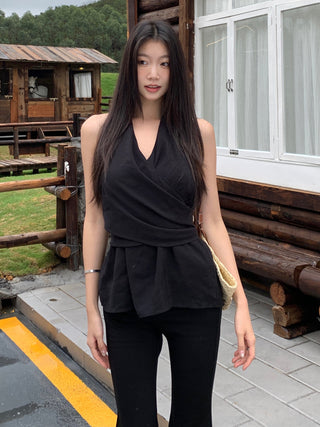 sleeveless halter vest tops