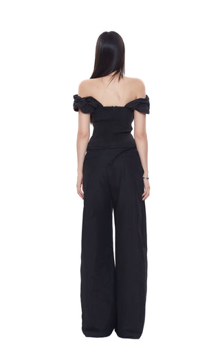 black wide-leg pants